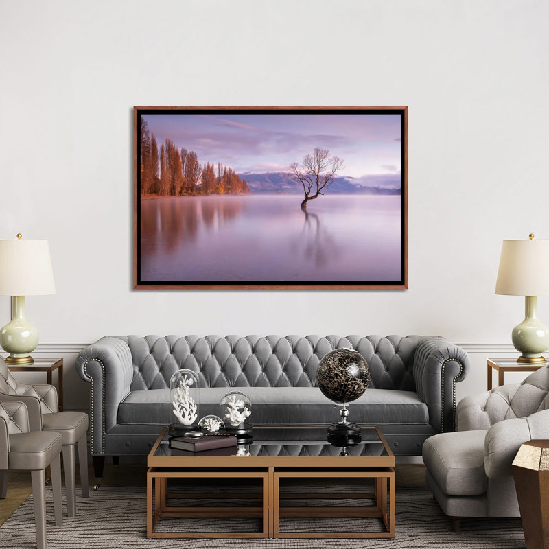 The Wanaka Tree - reproduction d'art murale - toile encadrée, Framed Canvas, 60" x 40", Brown