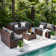 Bhairavi 6 - Person Modular Patio Conversation Sets with Cushions