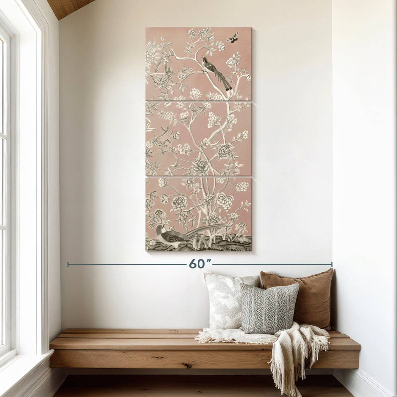 Blush chinoiserie I, H 52 po x l 24 po