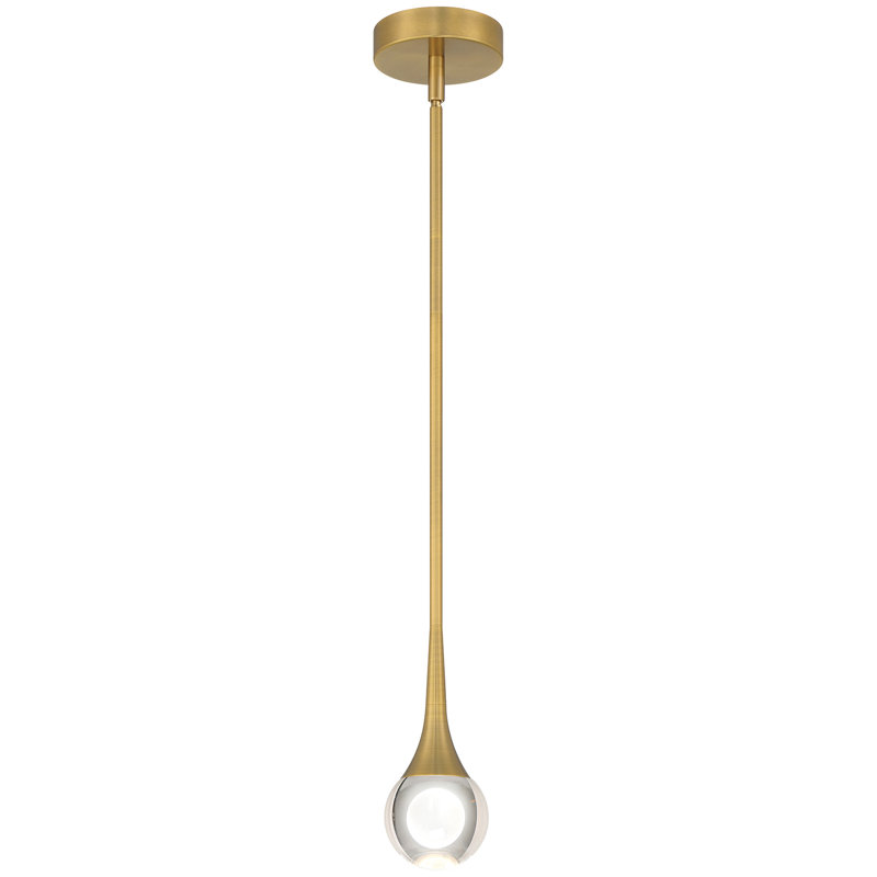 Luminaire suspendu à DEL Gillam, Laiton brossé antique