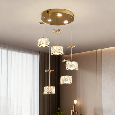 5-light Cluster Pendant With Led Lights