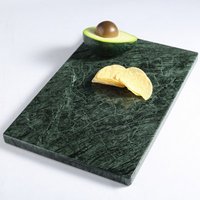 Koville Luxury Marble Granite Cutting Board for Kitchen,Rectangle, 12*8in, Indian Green