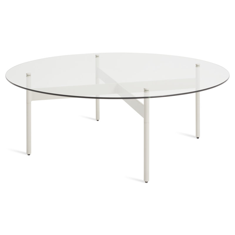 Flume Coffee Table, Clear/Putty, 14" H x 47" W x 31" D