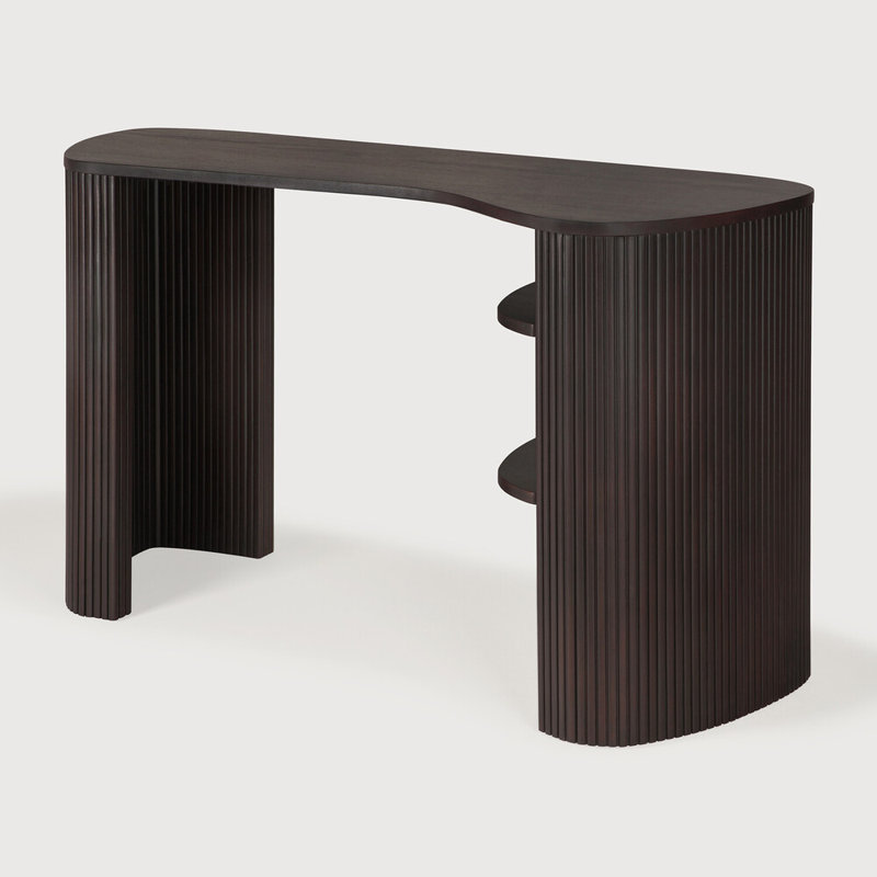 Roller Max Solid Wood Executive Desk, Dark Brown