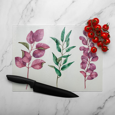Leaves Glass Chopping Board