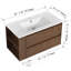 Meuble-lavabo mural 36 po avec lavabo en céramique