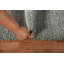 Tapis de couloir oriental rayé gris Gabbeh 2x10