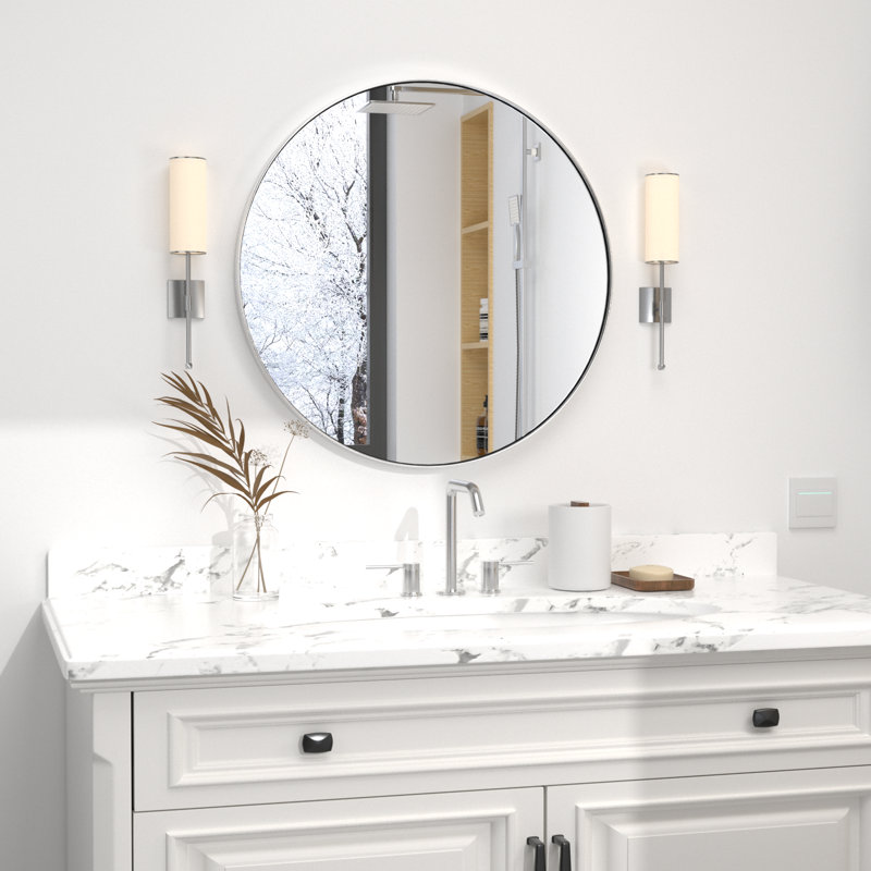 Miroir de salle de bain Morena, 30 po x 30 po, Noir