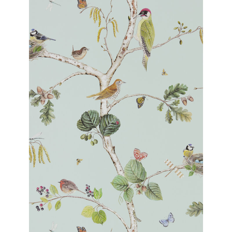 Woodland Chorus Wallpaper, Sky Blue/Multi
