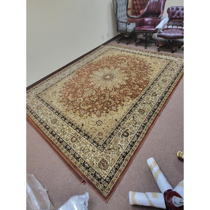 Infinity Oriental Area Rug in Brown, Rectangle: 9' x 11'6"
