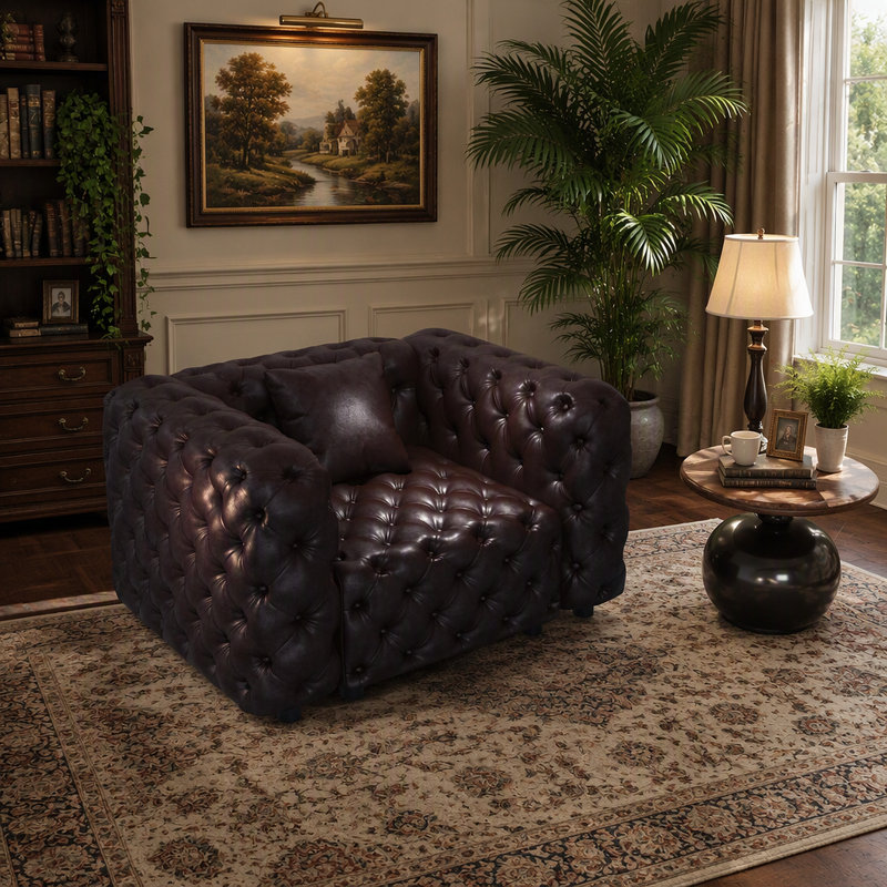 Faux Leather Accent Chair