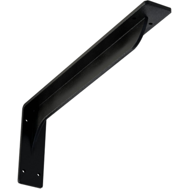 Support en acier Embrey, H 6,5 po x l 2 po x P 18 po, Noir thermolaqué