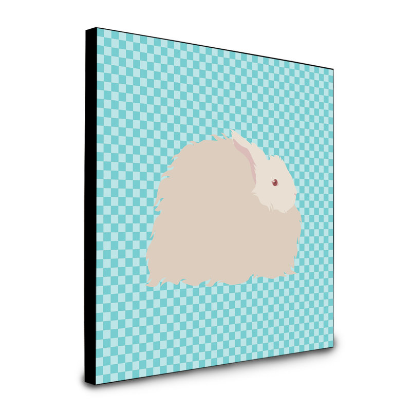 « moelleux angora lapin », art encadré Maillard, bleu