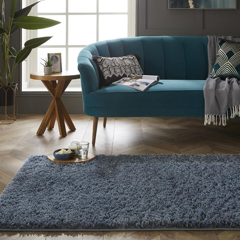 Kitchka Solid Colour Shag Area Rug, Rectangle 100 x 150cm 