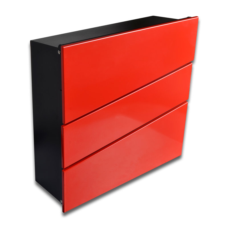 Adigun Steel Wall Mounted Post Box, Red