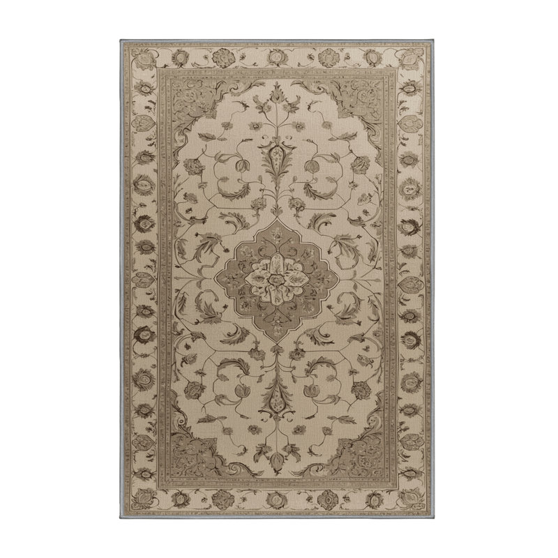 Machine Washable Tabriz Gray Area Rug, Rectangle 8' x 10'