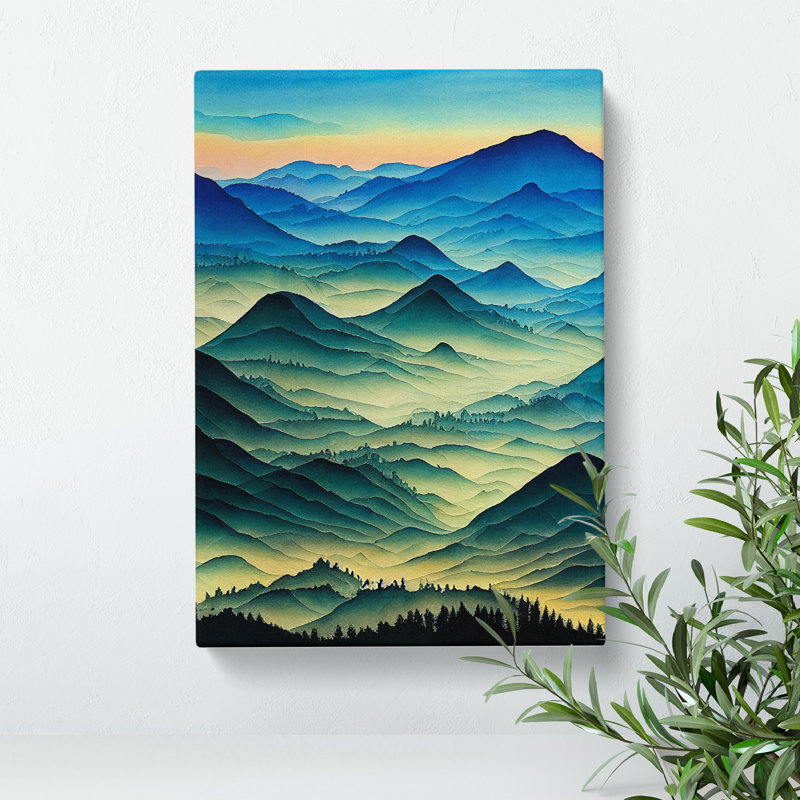Serene Mountain Landscape No.1 - Wrapped Canvas, 50cm H x 35cm W x 3cm D