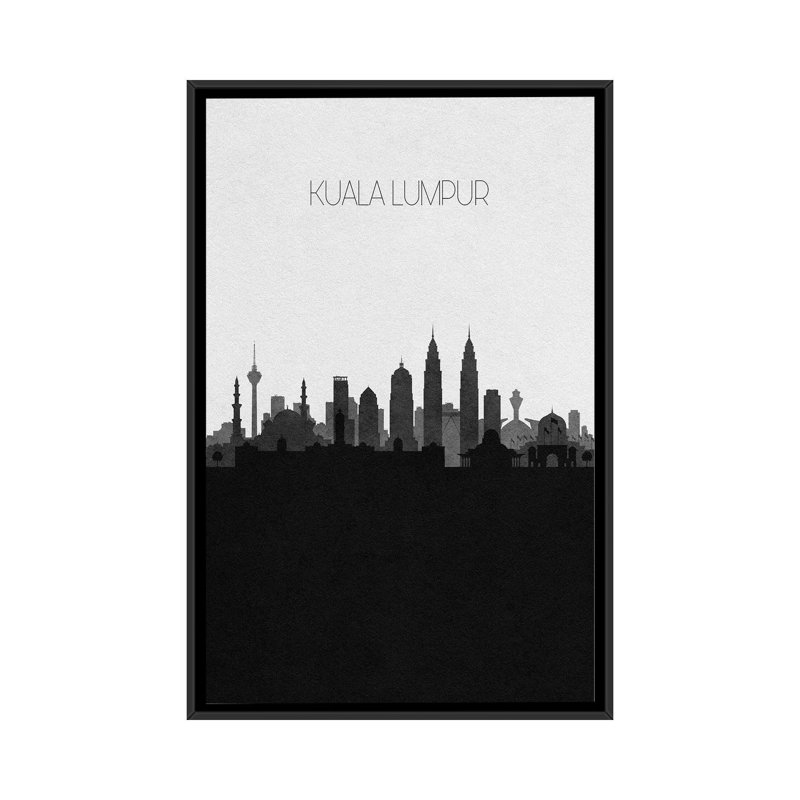 Kuala Lumpur, Malaysia City Skyline by Ayse Deniz Akerman - Floater Frame Print on Canvas, 101.6 cm H x 66.04 cm W