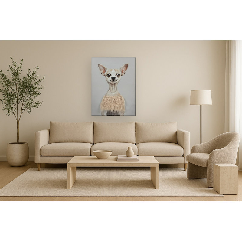 Art mural sur toile Glamour Pup in Pearls - 30 po x 40 po