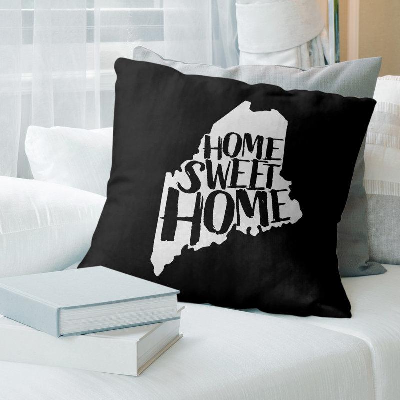 Linen Reversible Throw Pillow, 16" x 16", Black