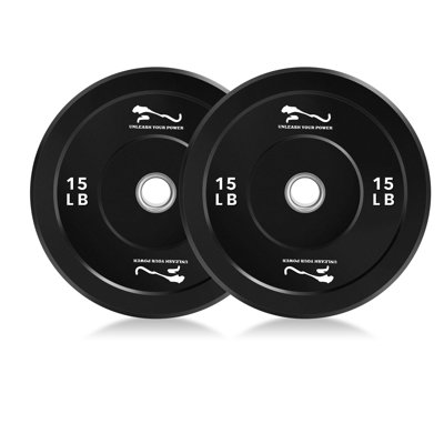 Bumper Plates – 10/15/25 lb Pair, 2" Steel Inserts, Anti-Slip & Durable, for Strength Training, Weightlifting, Squats
