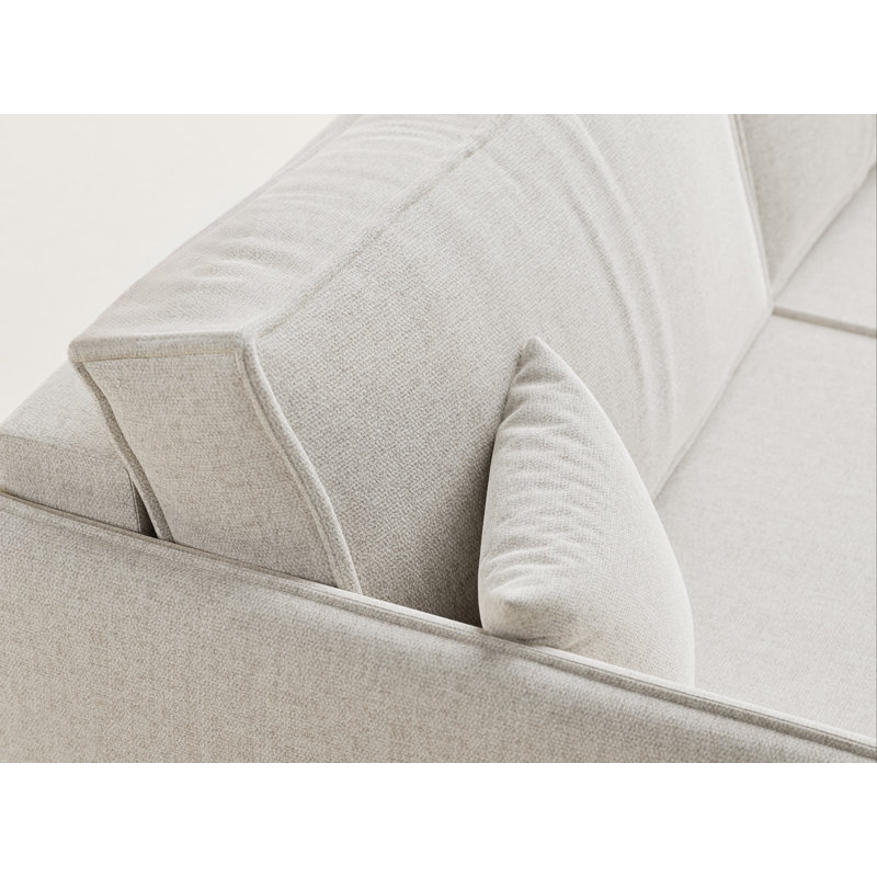 3 Seater Reclining Sofa, Cream Polyester