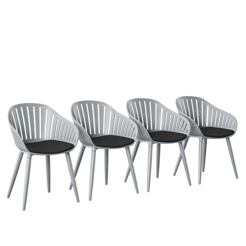 Chaise avec accoudoirs Pell silicone, gris