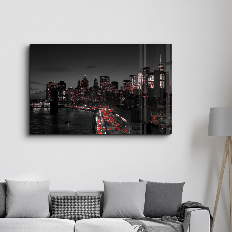 Peinture murale élégante en verre trempé Lekeya, 13,8 x 21,7 pouces | 100% verre trempé, épaisseur: 0,16 pouce | Imprimé UV pour des couleurs éclatantes | Parfait pour la décoration intérieure, le salon et les espaces de bureau