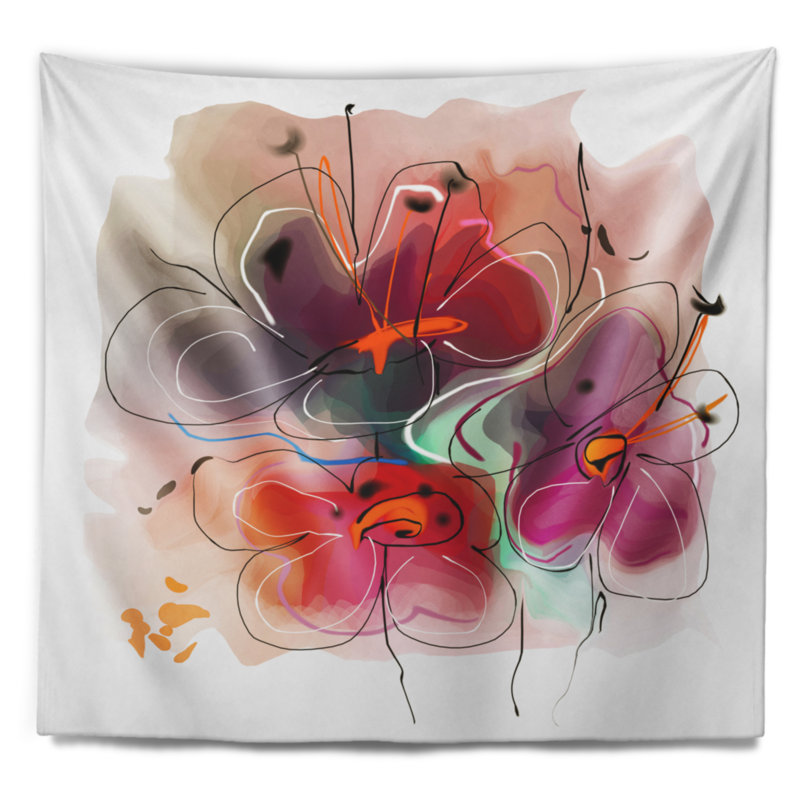 Tapisserie florale, H 68 po x l 80 po