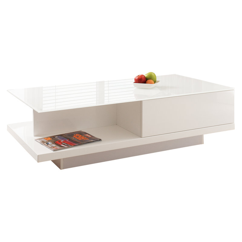 Ahumada Block Coffee Table with Storage, White