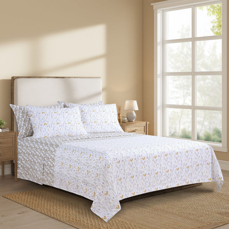 Vinnie Neutral Reversible Sheet Set, Queen