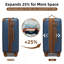 Ensemble de 6 valises avec sacs de voyage, valises rigides extensibles avec roulettes, verrou TSA, bleu marine