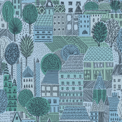 Papier peint adhésif charmant village charmant
