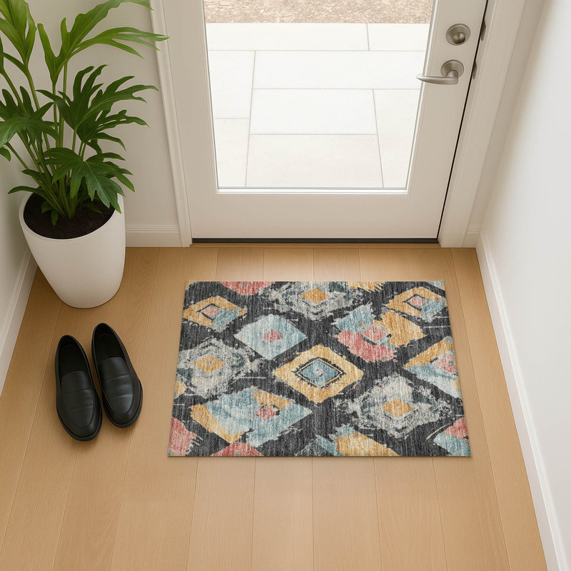 Premium Machine Washable Slesnick AMF1669 Diamonds Rug, Rectangle 1'8" x 2'6"