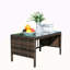 Table basse d'extérieur 1 table basse avec verre trempé transparent