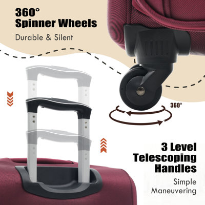 Ensemble de 3 sacs extensibles avec sac de voyage Softside, léger et durable pour la commodité du voyage