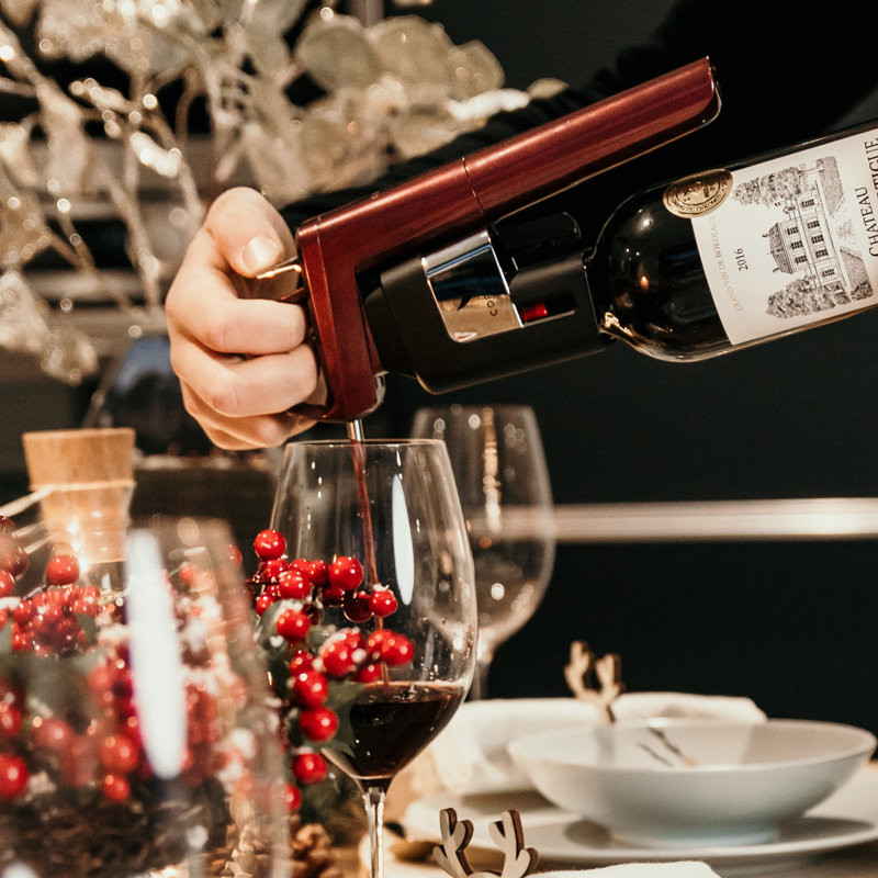Timeless Coravin Model Six Wine Preserver and Opener Bundle, Burgundy