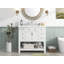 Meuble-lavabo 36 po avec lavabo supérieur, armoire de rangement moderne avec 2 portes à fermeture douce et 6 tiroirs, meuble-lavabo simple