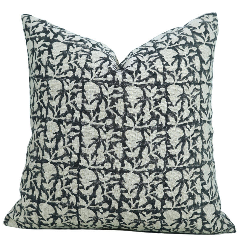Coussin décoratif décoratif Fabividine Boho, jeté, coton épais, (noir, noir), H 22 po x l 22 po