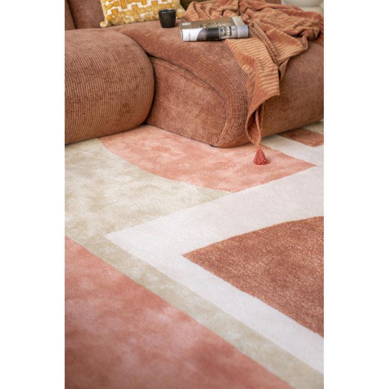 Rug Geometric Area Rug in Terracotta