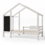 Lit simple avec tableau noir et amp; Tiroirs - Deux options d'assemblage, blanc (80,1 po x 41,9 po x 72 po, pin + contreplaqué + panneau de fibres à densité moyenne, aucun sommier requis, support solide)