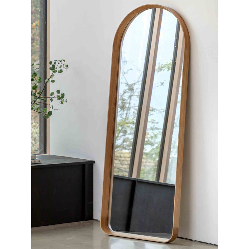Rectangle Mirror, 160cm x 50cm, Light Wood