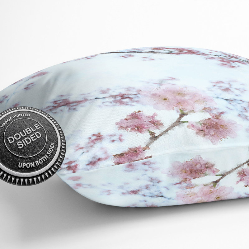 Eye Of The Cherry Blossom Tree Painting Square Throw Cushion, 40cm H x 40cm W x 15cm D