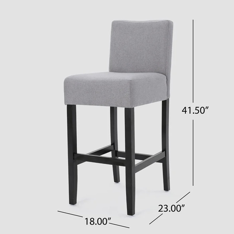 30-Inch Fabric Barstool With Solid Wood Frame