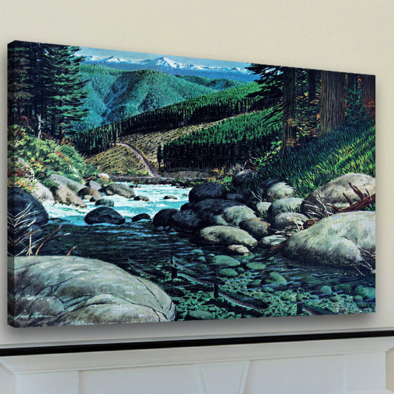 « steelhead », reproduction d’art sur toile tendue, H 16 po x l 24 po x P 1,5 po