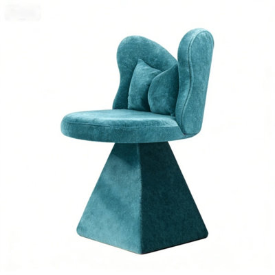 Vanity Chair With Butterfly Back,Swivel Accent Chair Dining Chairs,Makeup Stool For Bedroom Dressing Table,Suitable For Living Room,Dining Room,Study,Recreational Areas Blue