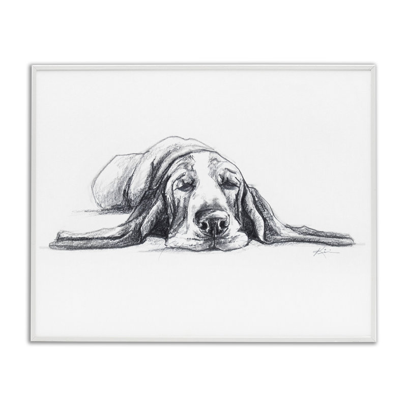 Art de giclée encadrée «Bloodhound Pup Naptime» par Lindsay Kivi Fine Art, H 16 po x l 20 po
