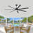 72/84'' Aluminum Alloy 7 Blade Ceiling Fan with Light, Ceiling Fan with Remote, Large Ceiling Fan for Indoor/Outdoor Patio, Garage, Workshop, Office, DC Motor, 6 Speed Adjustable,Quiet Operation, 3 Color Temperatures, Multiple Downrods-1090804767-1090804705