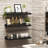 Floating Wall Shelves Set Of 3 - Rustic Farmhouse Decor For Bathroom Over Toilet, Living Room, Bedroom, Kitchen - Sturdy Paulownia Wood With Metal Guardrails - Easy Installation-50938416