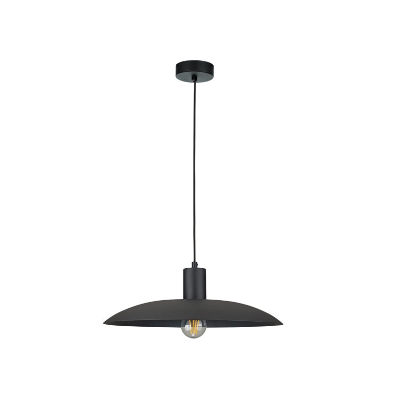 1 - Light Matte Black Dome Pendant, Black
